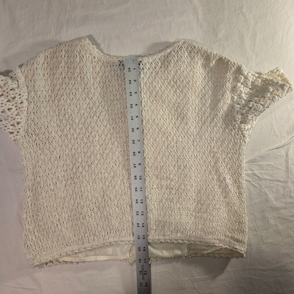 Vintage Bedford Fair Women's Crochet Floral Embroidered Top Size M Cottage Boho - Picture 10 of 13